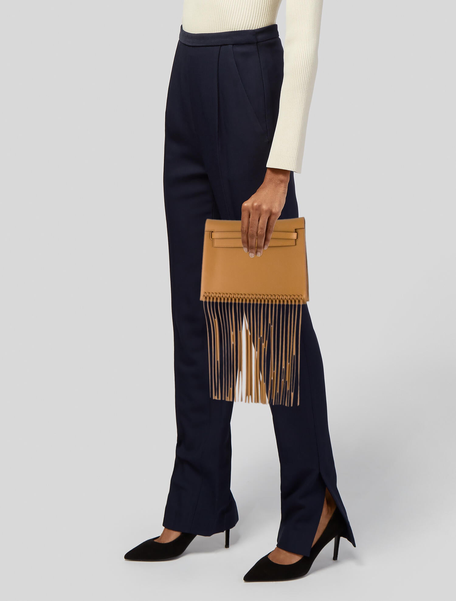 Hermès 2023 Swift Kelly Danse Anate Fringe Waist Bag w/Tags