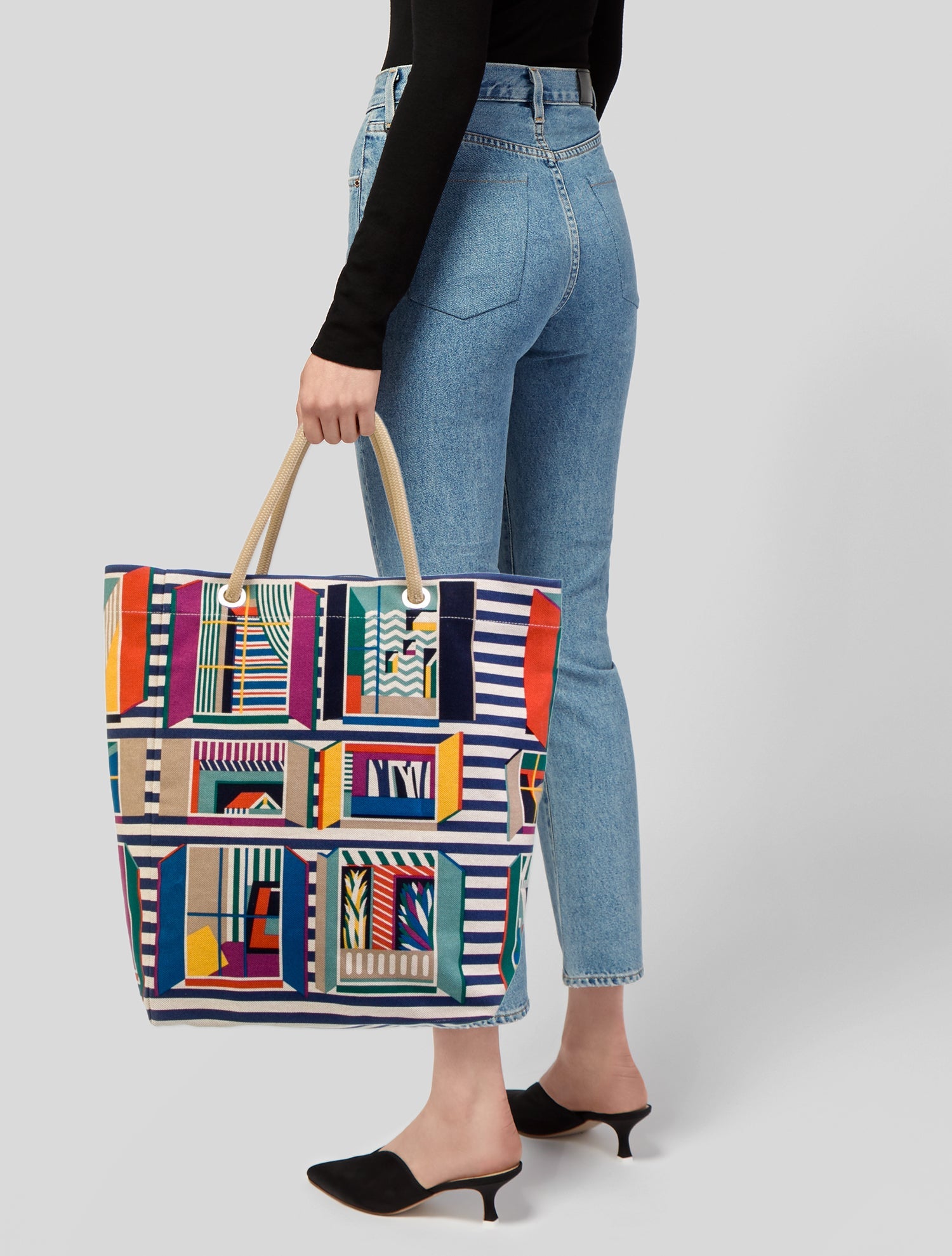 Hermès 2024 From My Window Beach Bag w/Tags - Blue Totes