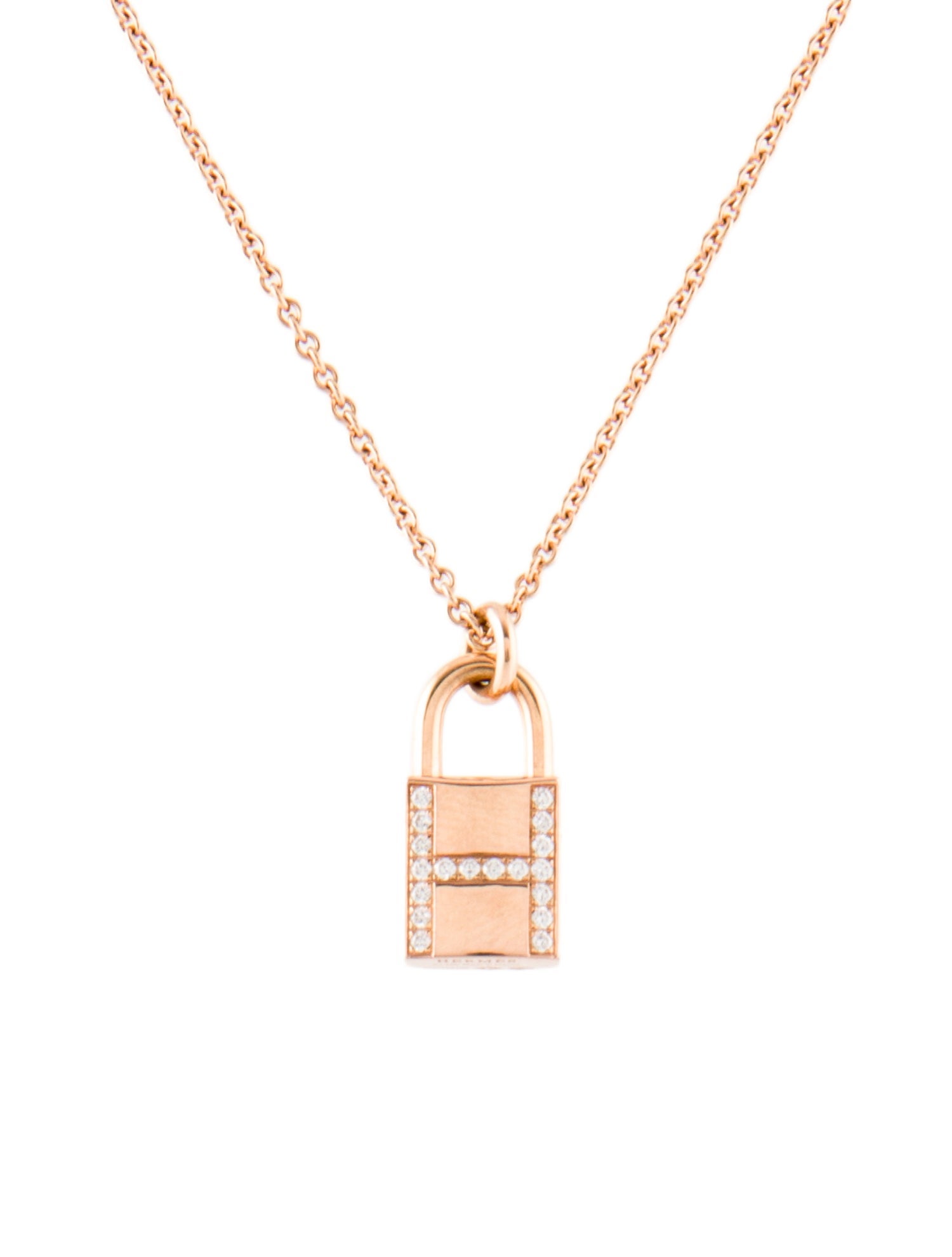 Hermès 18K Diamond Kelly Cadenas Pendant Necklace