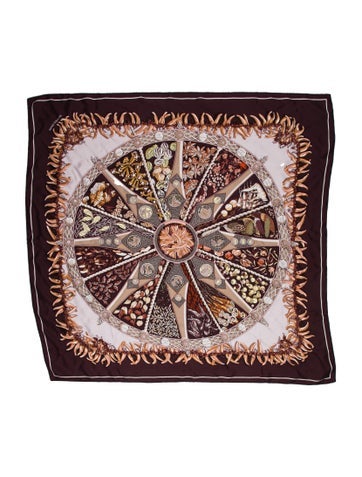 Hermès Scarves and Shawls Aux Pays Des Epices Silk Scarf 90cm