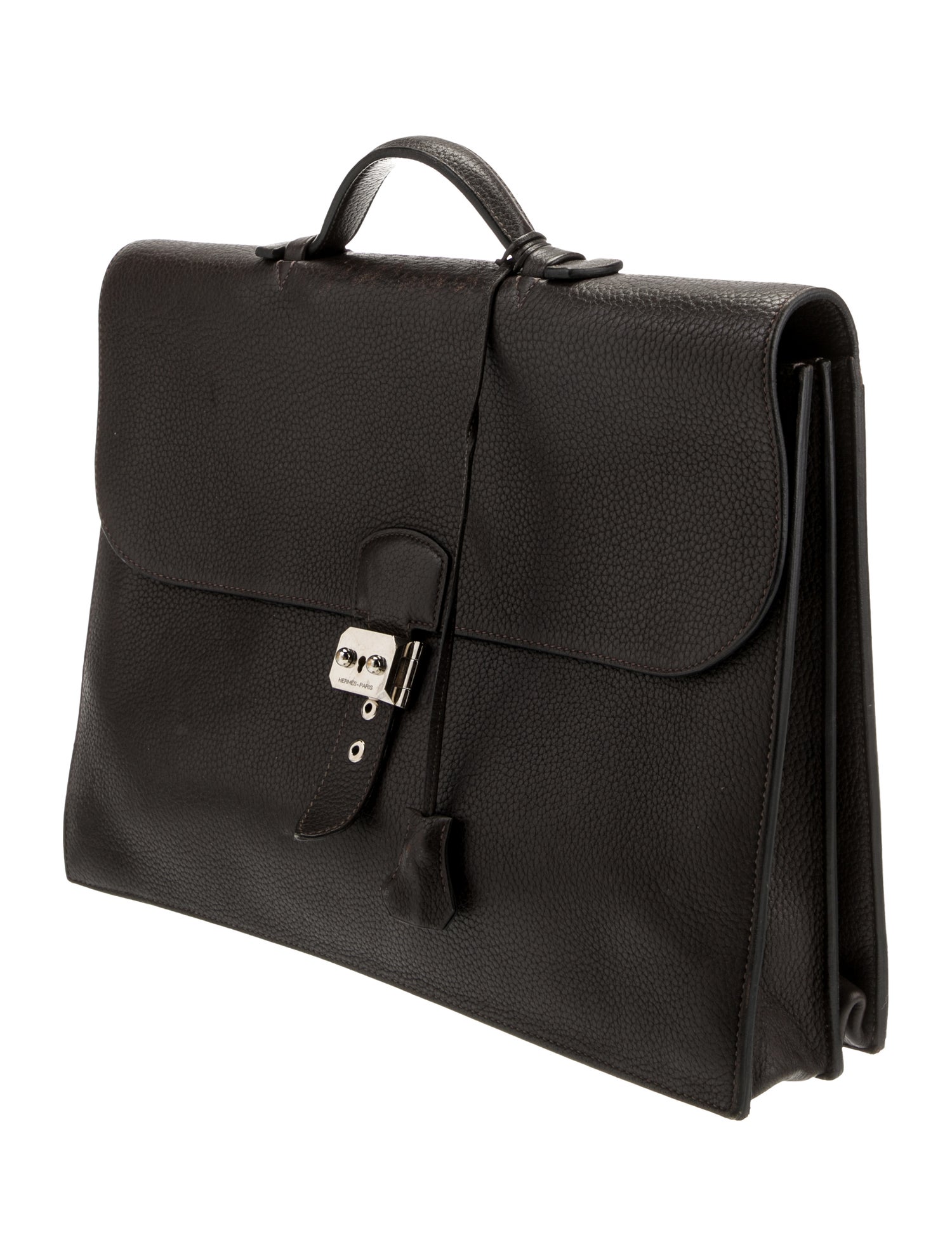 Herm?�s Clemence Sac ?� D?�p??ches 38 - Black Briefcases, Bags - HER615988 | The RealReal