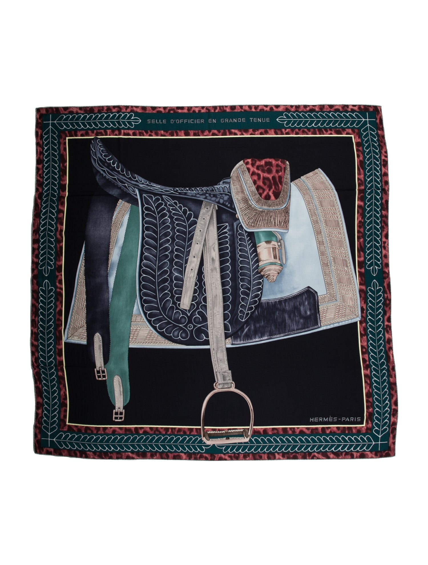 Hermès Selle D'Officier en Grande Tenue Cashmere Shawl