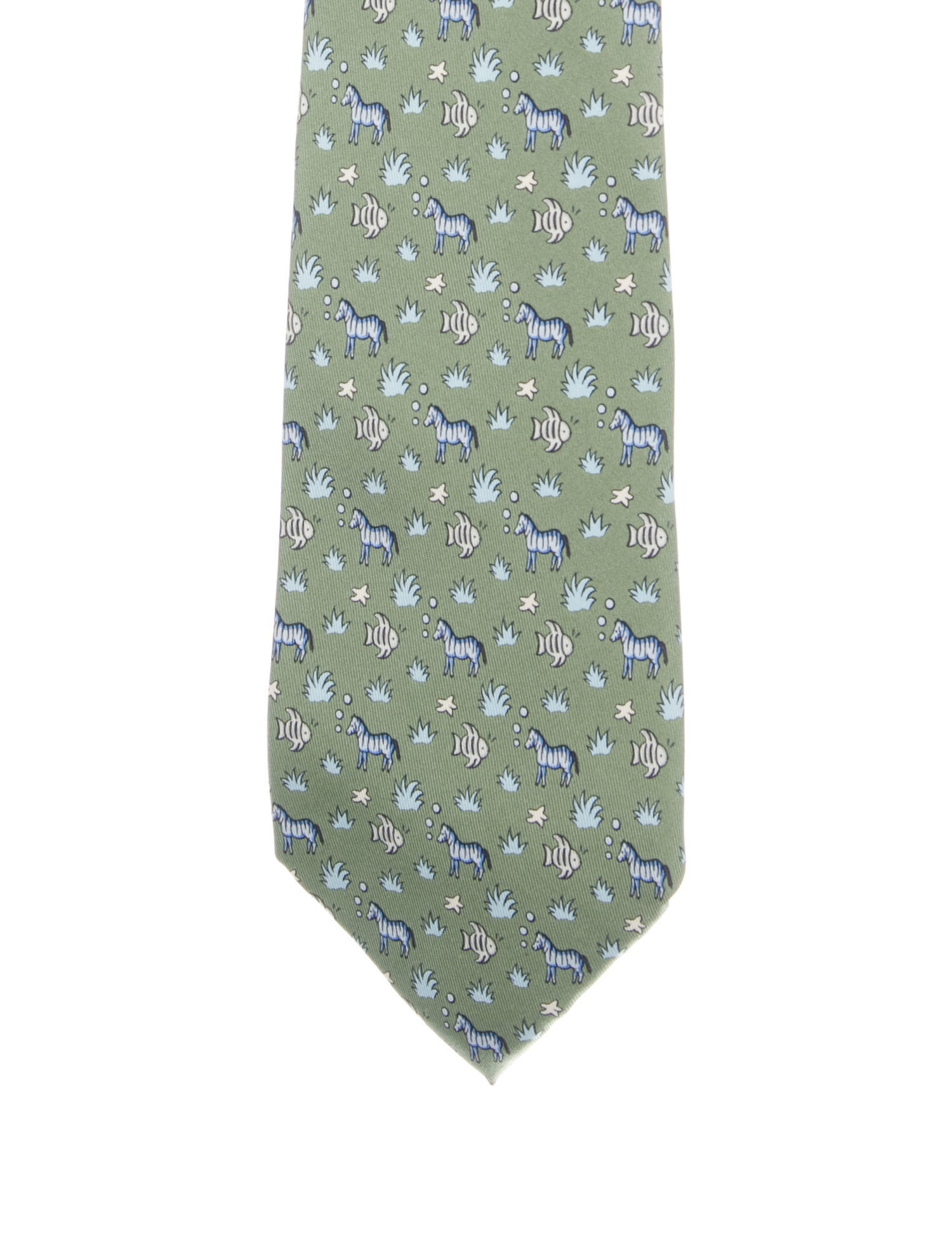 Hermès Pattern Wide Silk Tie