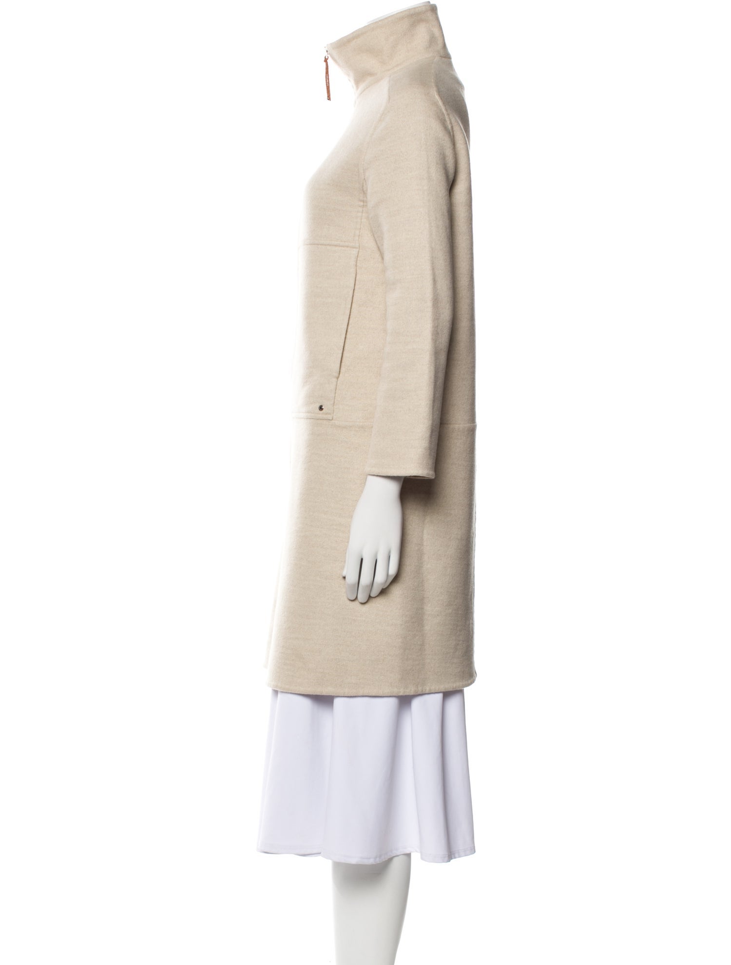 HERMES 25S LAPEL-COLLAR CASHMERE COAT 209