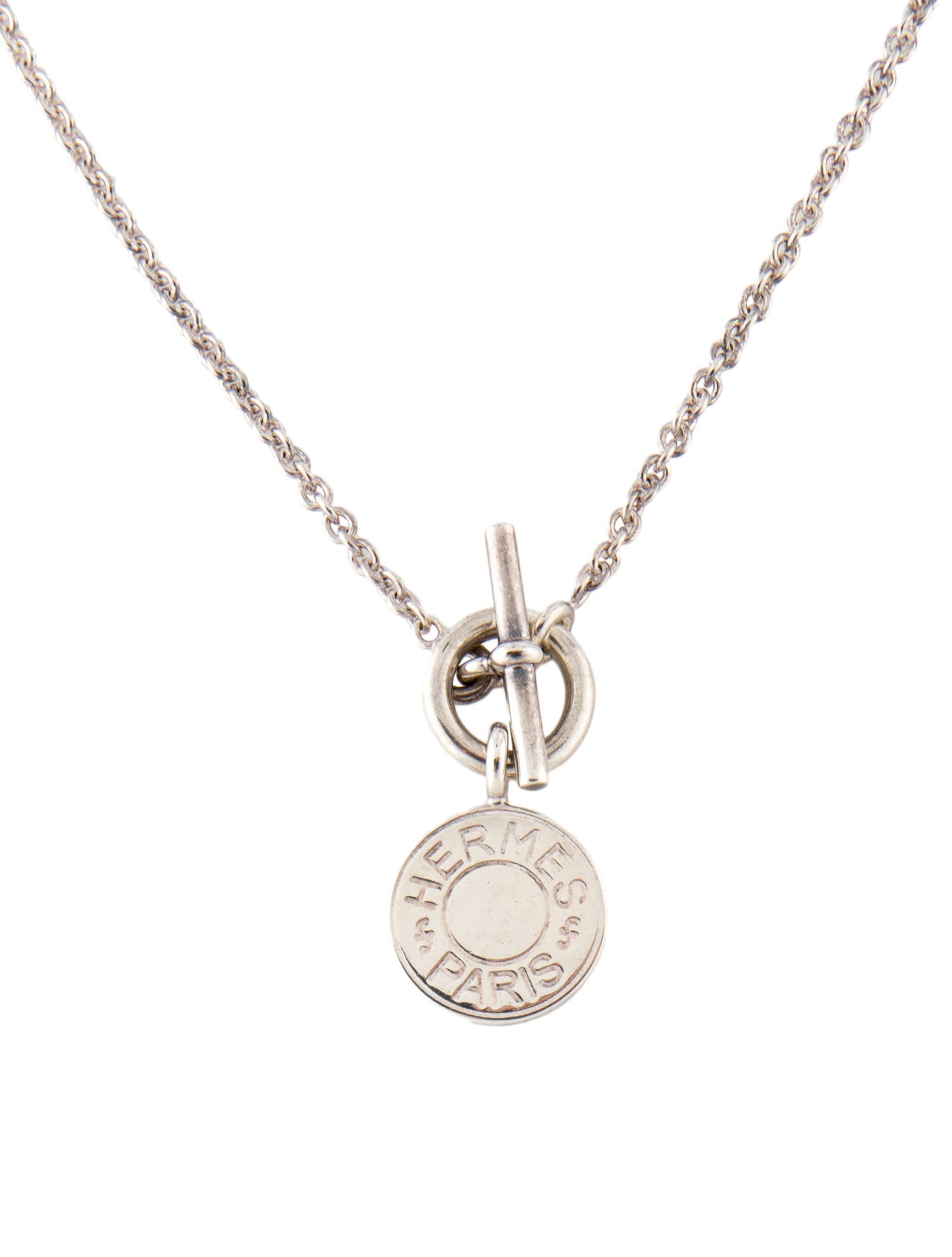 Hermès Amulettes H Ex-Libris Pendant Necklace - Sterling