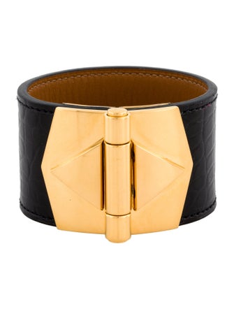 Hermès Crocodile Bérénice Cuir Wrap Bracelet