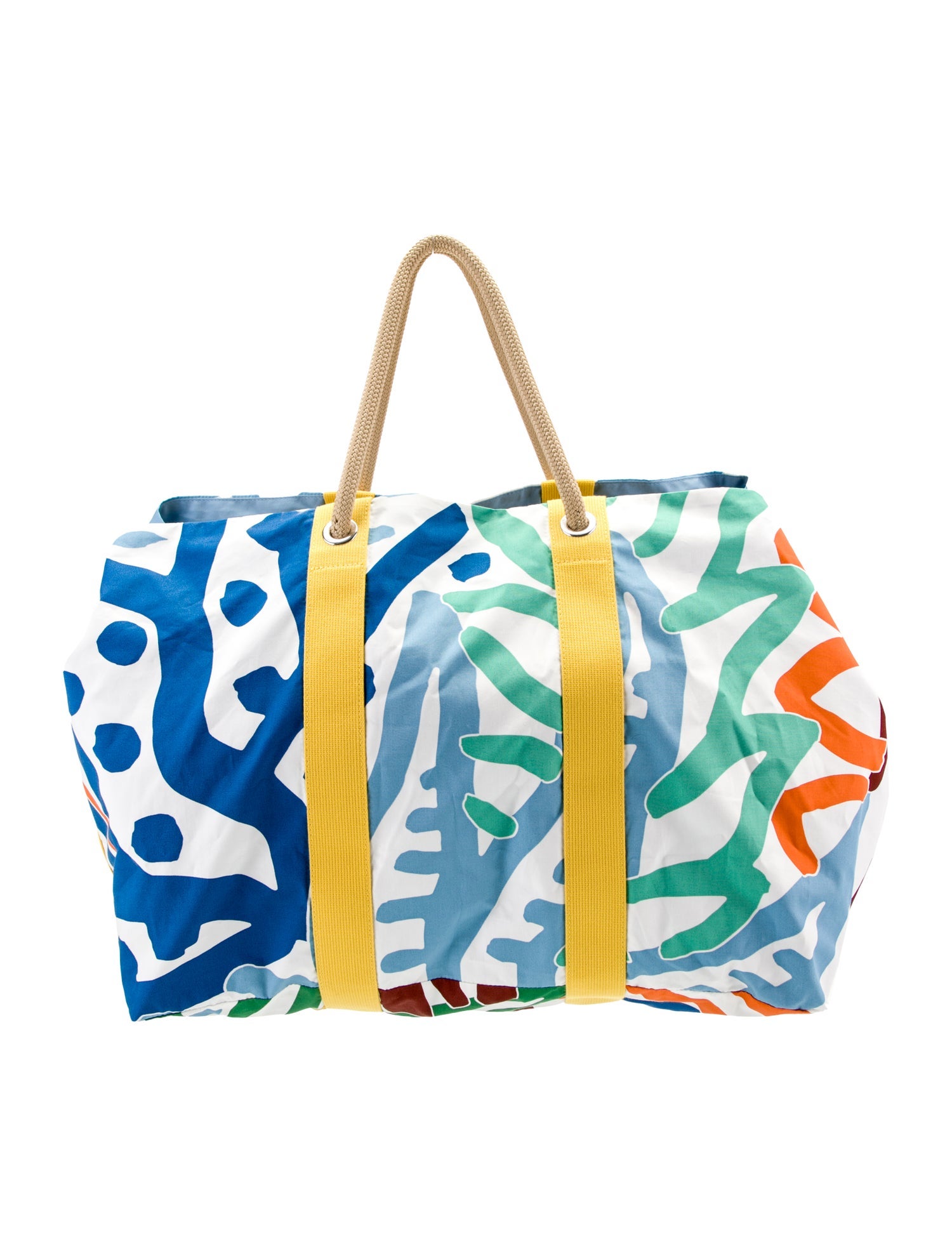 【HERMES】Le Chant des Cigales ビーチ バック ★ コットン製 Hermès Le Chant Des Cigales Beach Bag - Blue Totes, Bags