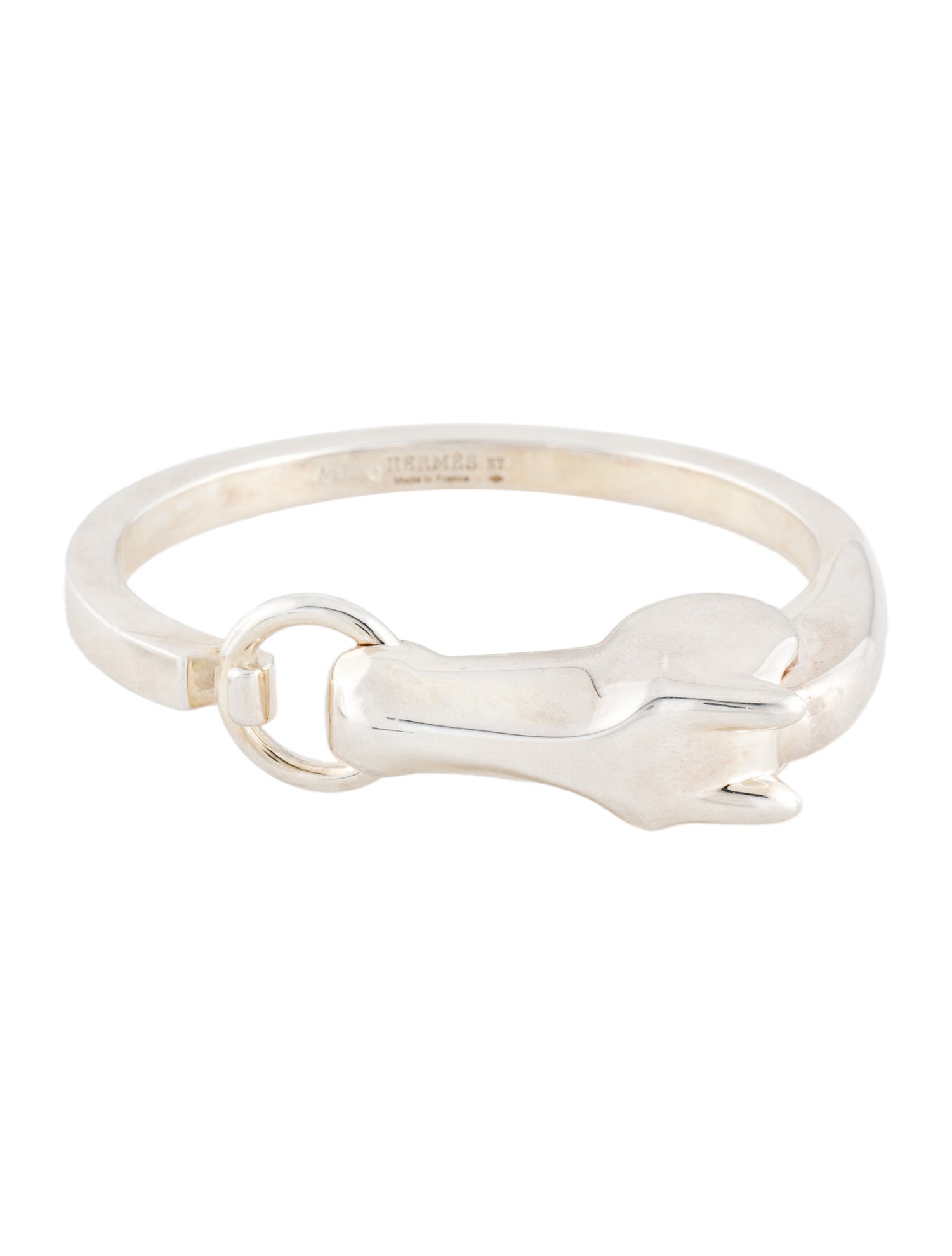 Hermès Galop Bangle Bracelet SH HERMES Sterling Silver Galop Bracelet Large Model Size SH | eBay
