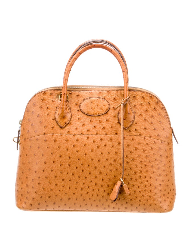 Hermès Ostrich Bolide 35 Brown Handle Bags, Handbags HER646817