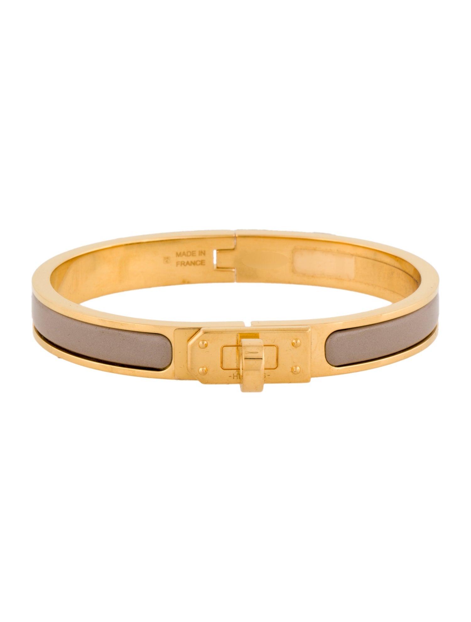 Hermès Mini Clic Kelly bracelet - Neutrals, 18K Yellow Gold