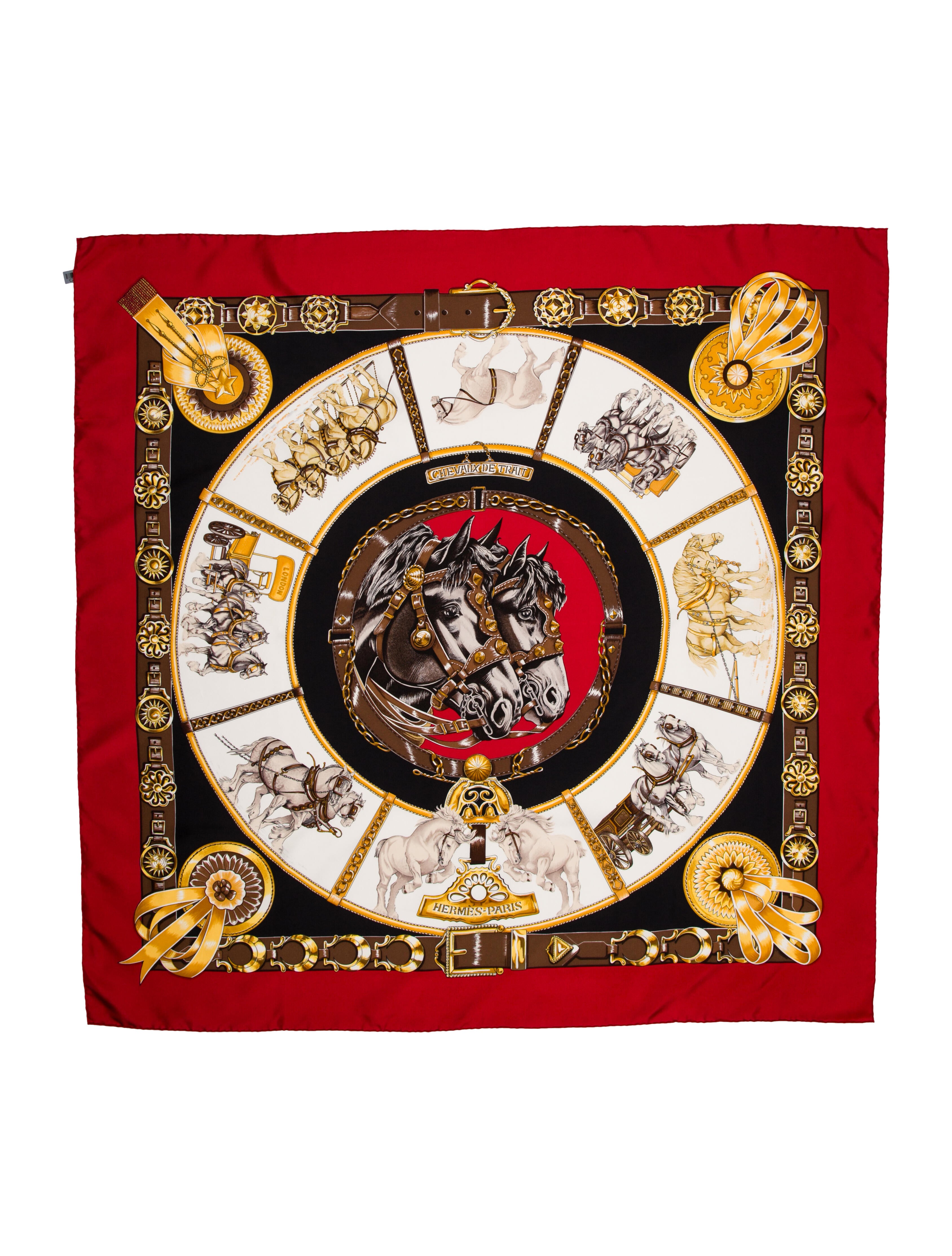 Hermès Chevaux De Trait Silk Scarf