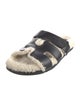 Hermès Chypre Shearling Slides Leather Slides