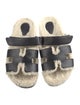 Hermès Chypre Shearling Slides Leather Slides