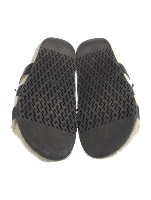 Hermès Chypre Shearling Slides Leather Slides