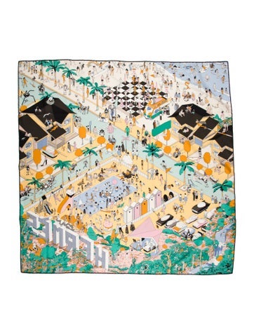 Hermès Scarves and Shawls on The Beach Silk Scarf 90cm