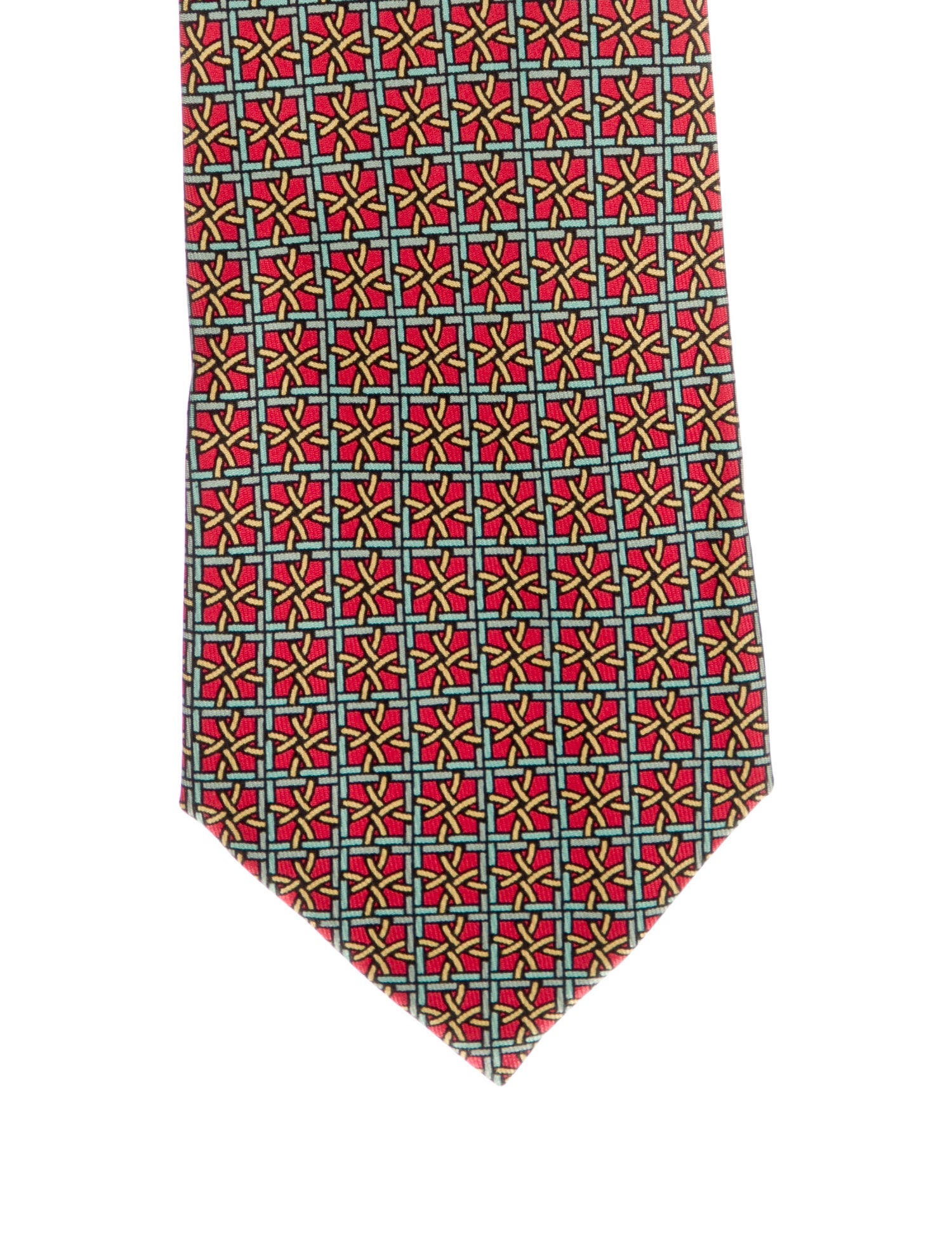 Hermès pattern silk tie
