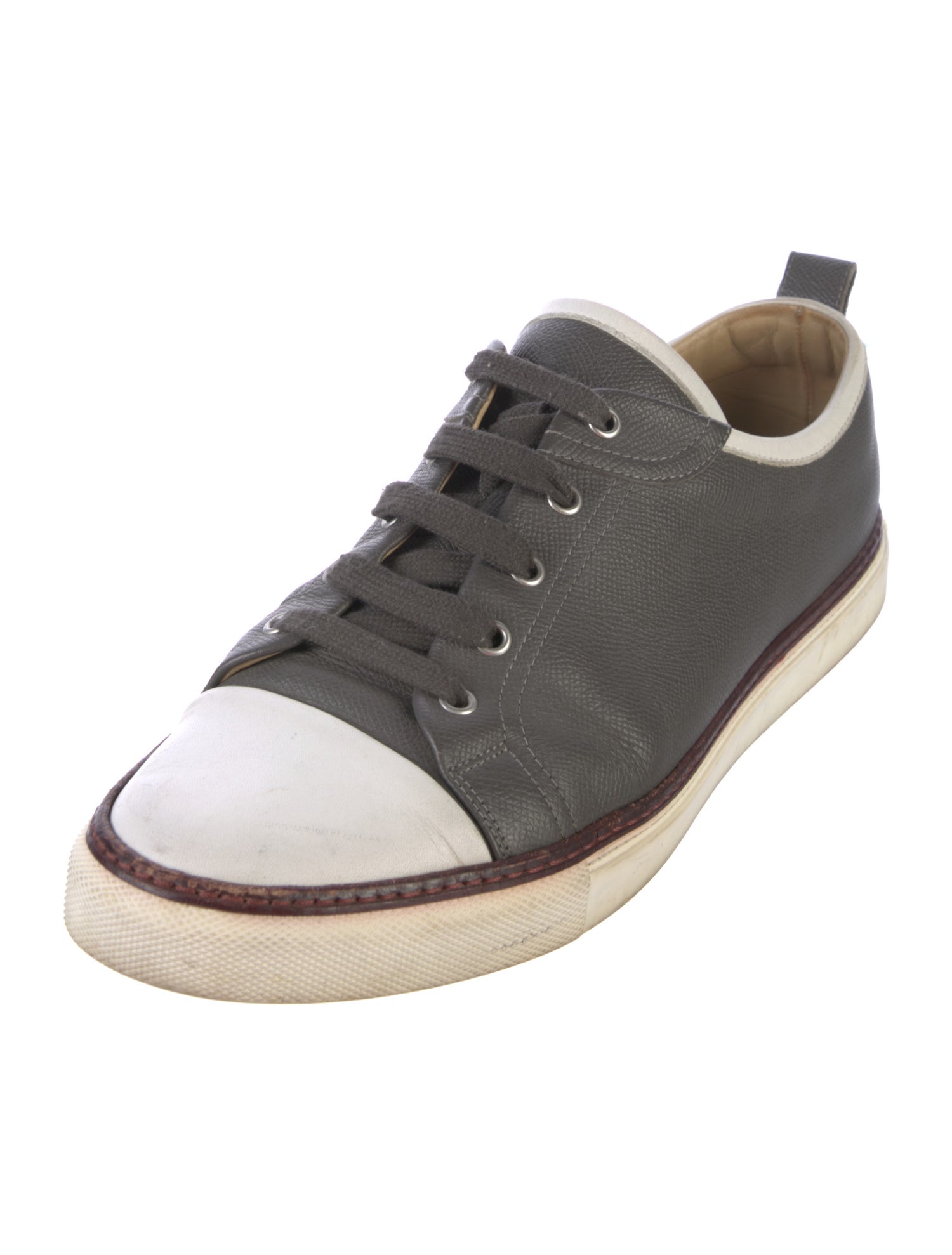 Hermès Leather Colorblock Pattern Sneakers