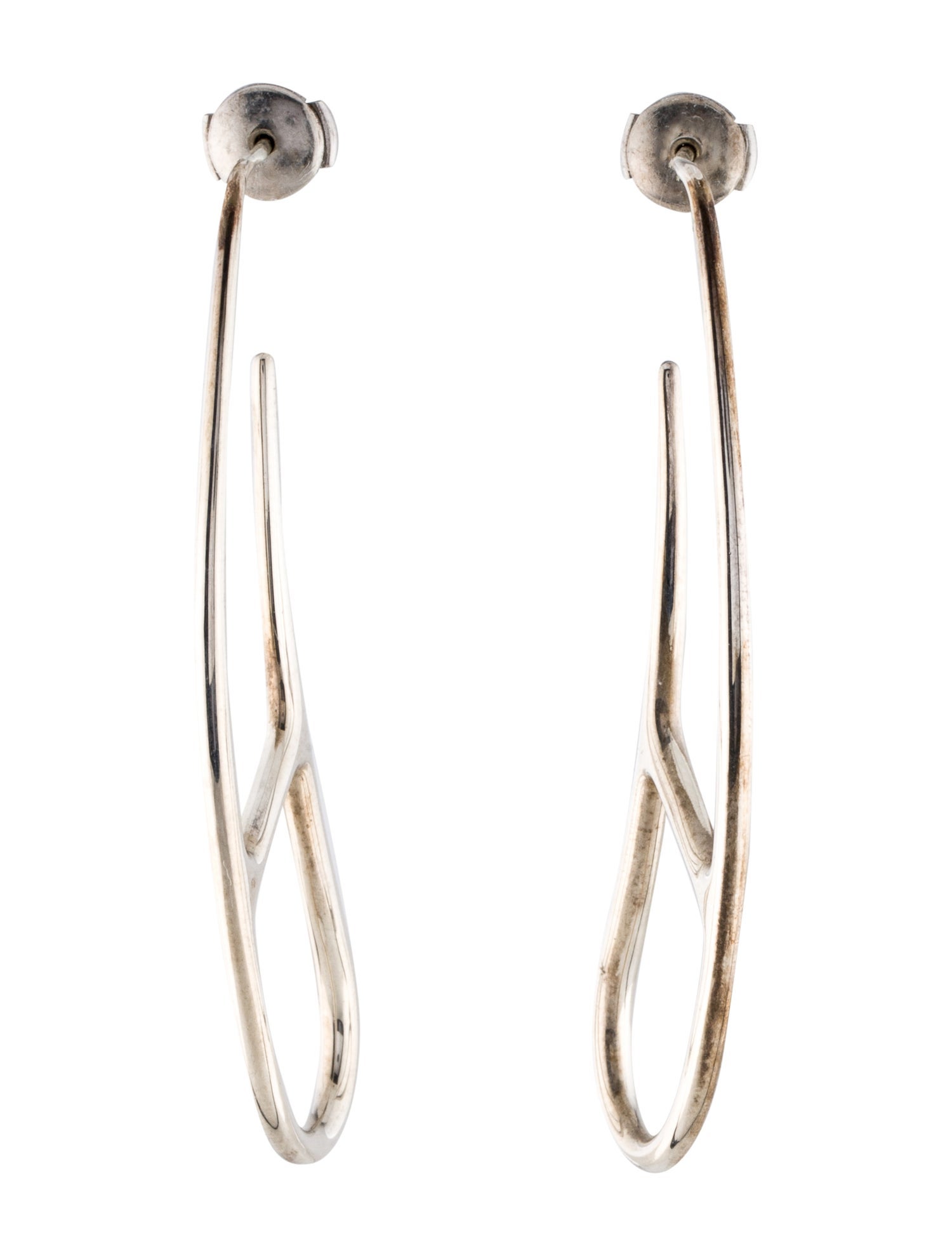 Hermès Chaine d'Ancre Twist Earrings - Sterling Silver Drop