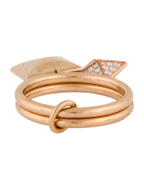 Hermès 18K Diamond Clou d'H Double Ring