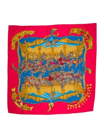 Hermès Scarves and Shawls Tournez Manège Silk Scarf 90cm