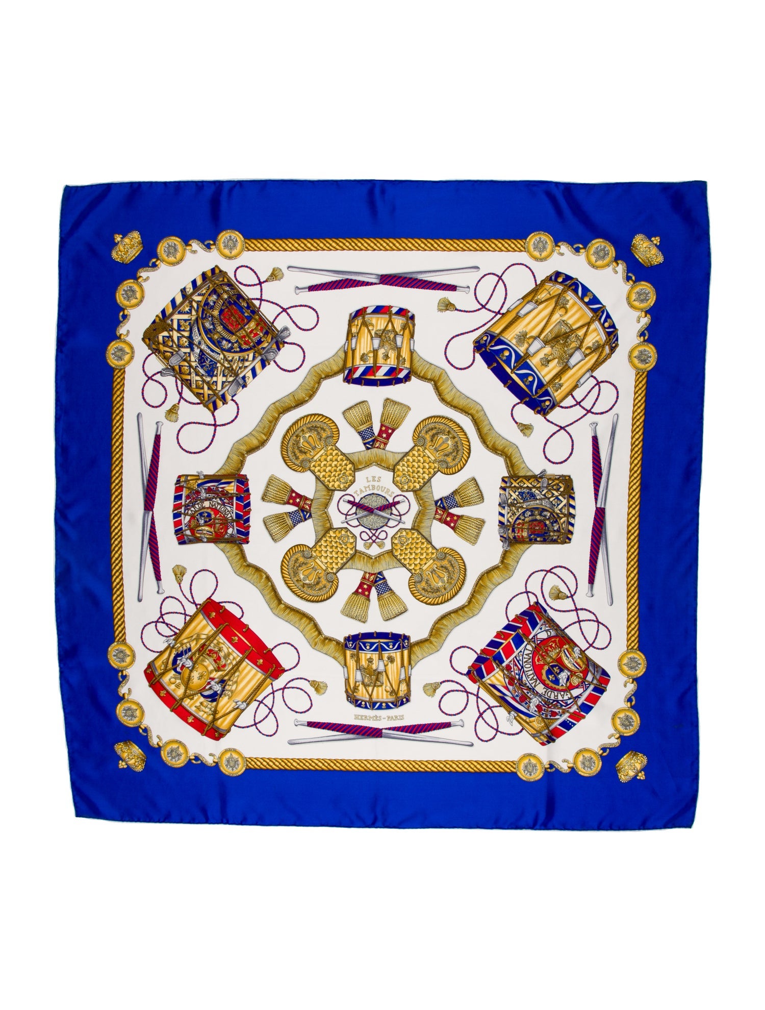 Hermès Les Tambours Silk Scarf