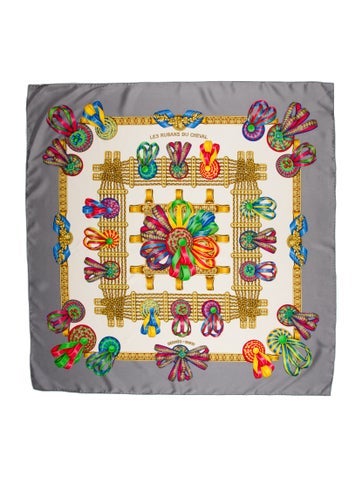 Hermès Scarves and Shawls Les Rubans du Cheval Silk Scarf 90cm