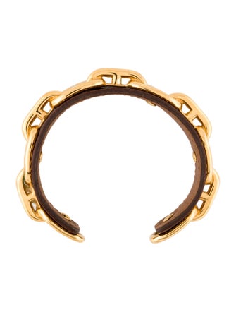 Hermès Leather Chaine d'Ancre Cuff Bracelet