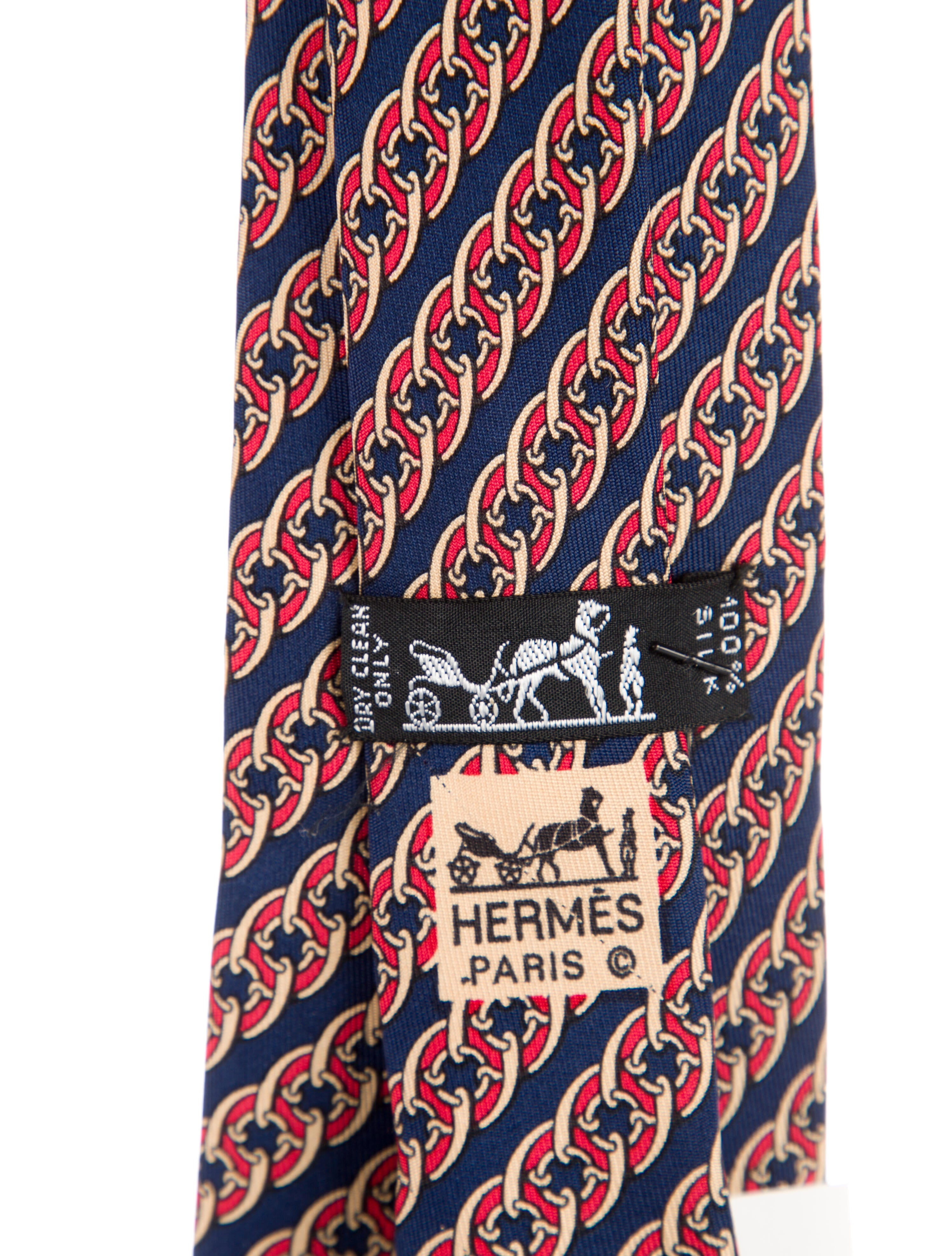 Hermès pattern silk tie