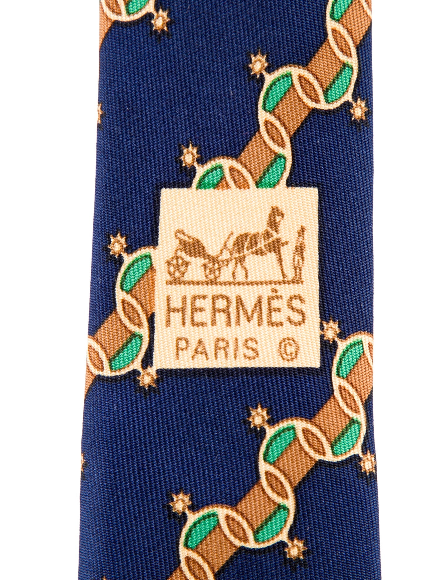 Hermès Pattern Print Silk Tie
