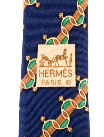 Hermès Pattern Print Silk Tie