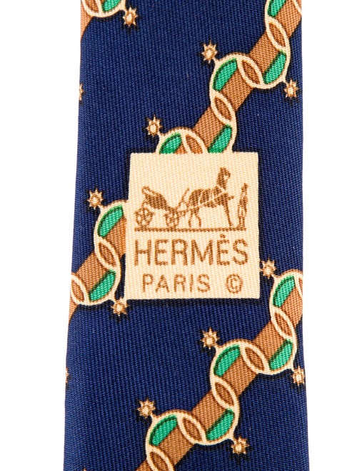 Hermès Pattern Print Silk Tie