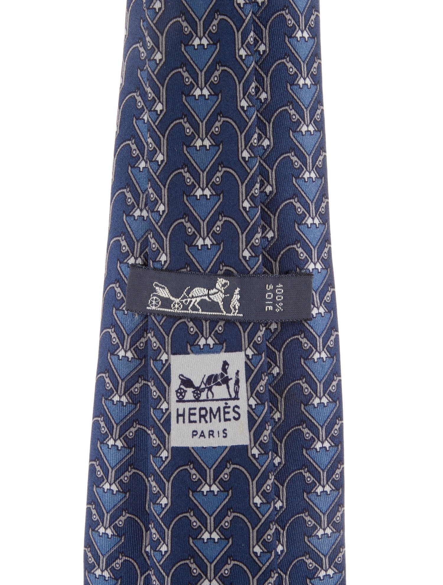 Hermès Pattern Print Silk Tie