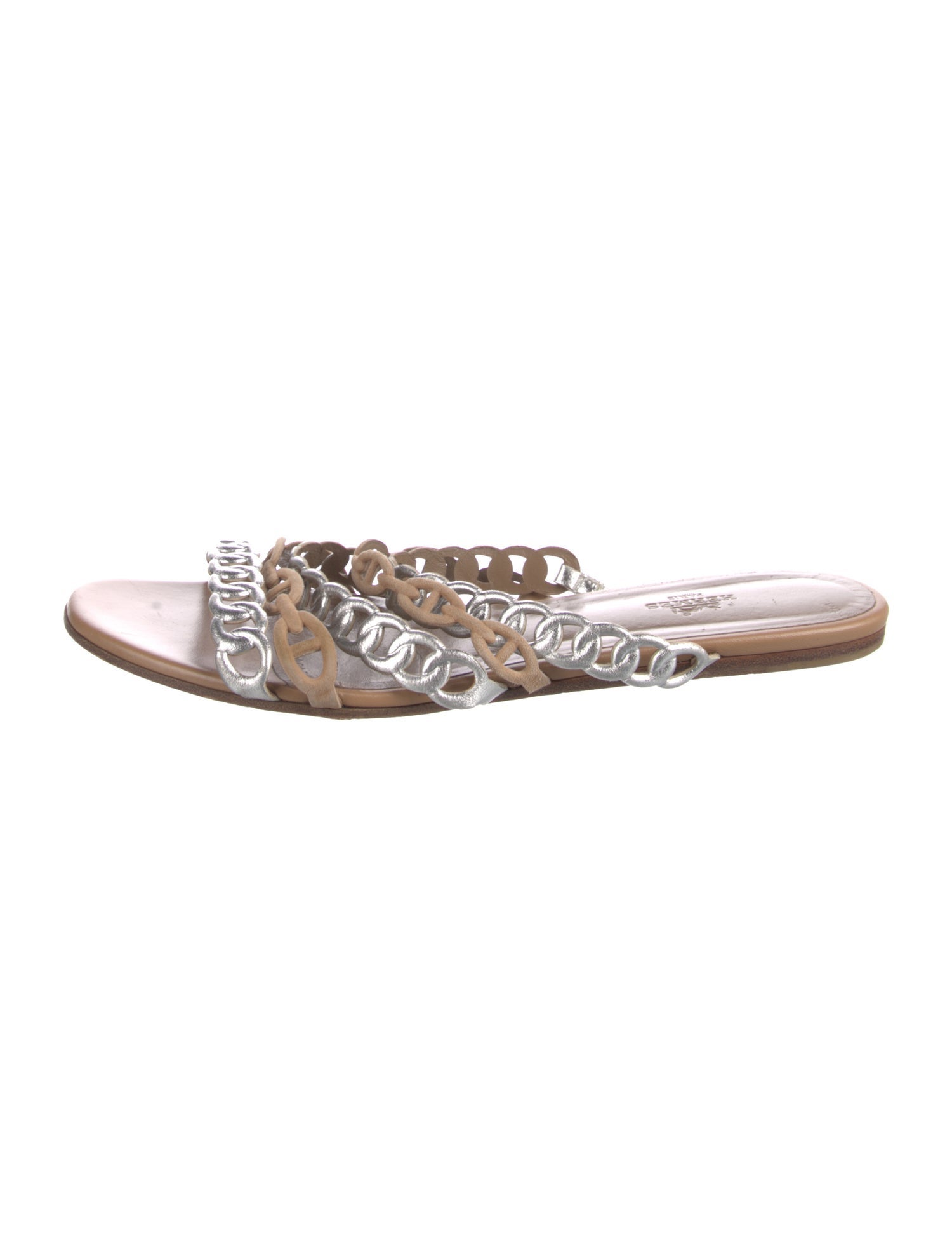 Hermès Rivage Chaîne d'Ancre Insignia Slides Suede Slides