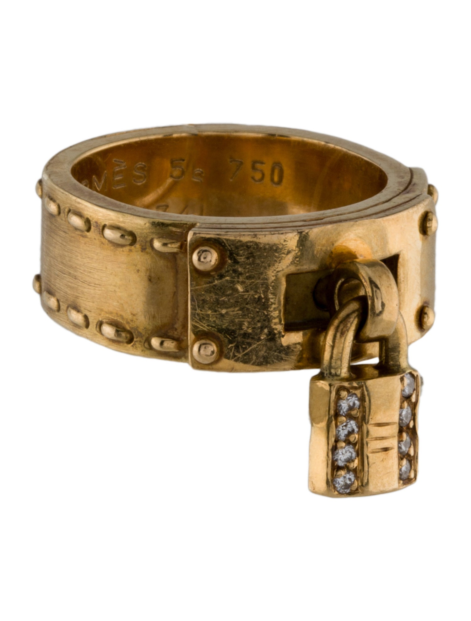 Hermès Cadena Diamond Kelly Lock Ring