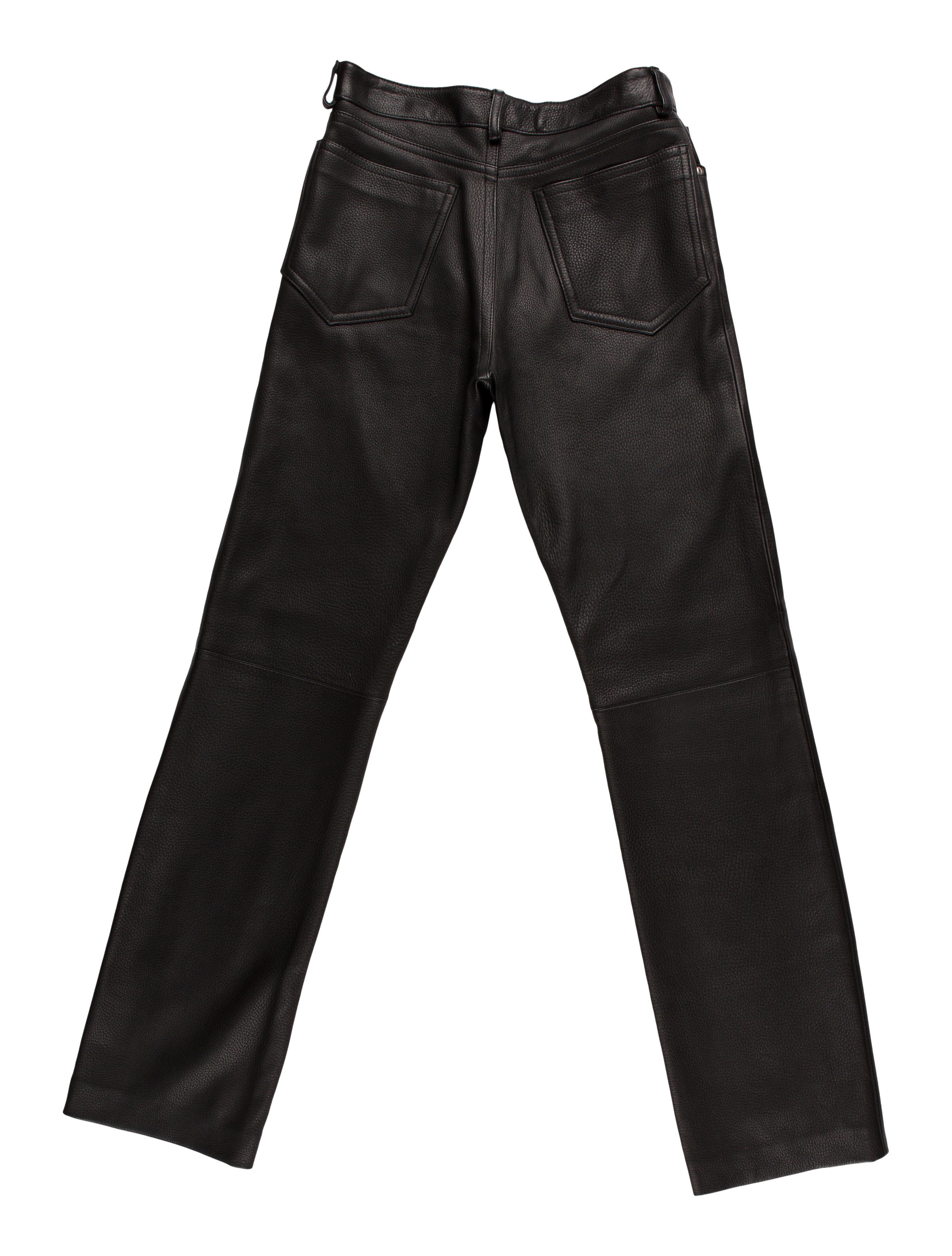 HermÃ¨s Mid-Rise Leather Pants - Clothing - HER68502 | The RealReal