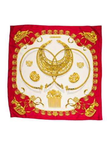 Hermès Scarves and Shawls Les Cavaliers d'Or Silk Scarf 90cm