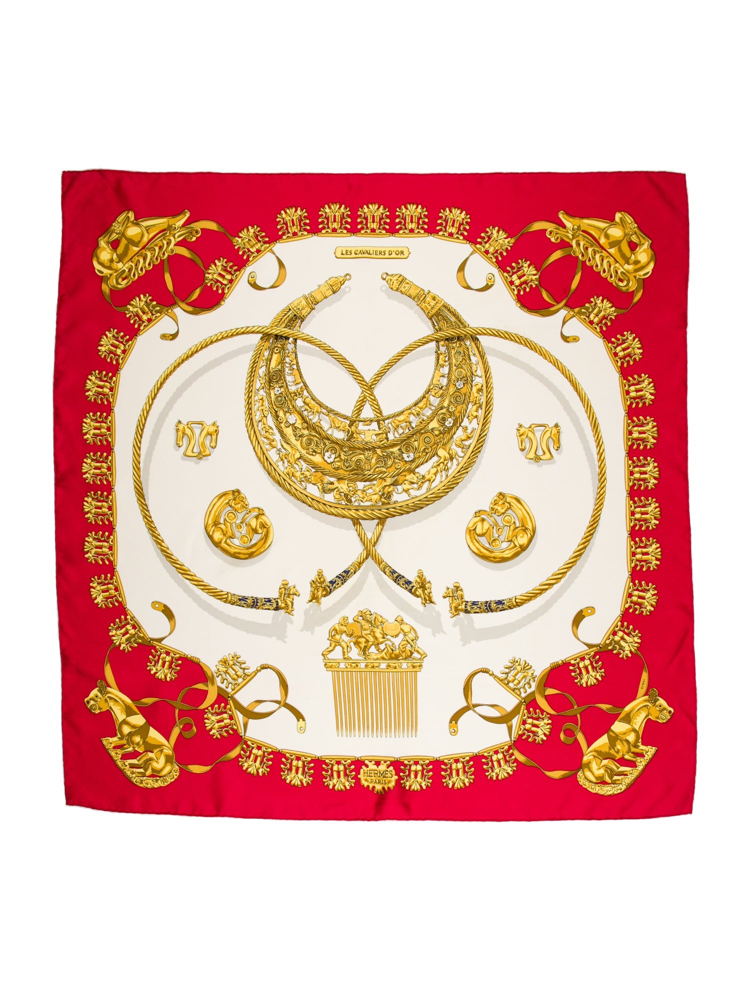 Hermès Les Cavaliers d'Or Silk Scarf