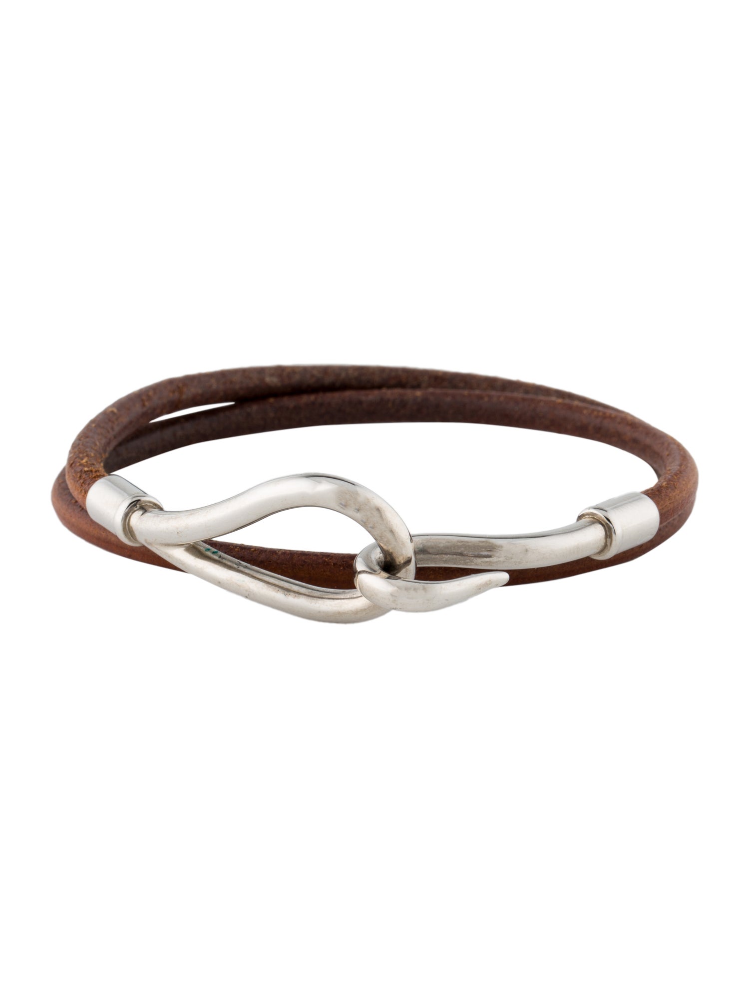 Hermès Leather Atame Wrap Bracelet - Brown, 18K Yellow Gold