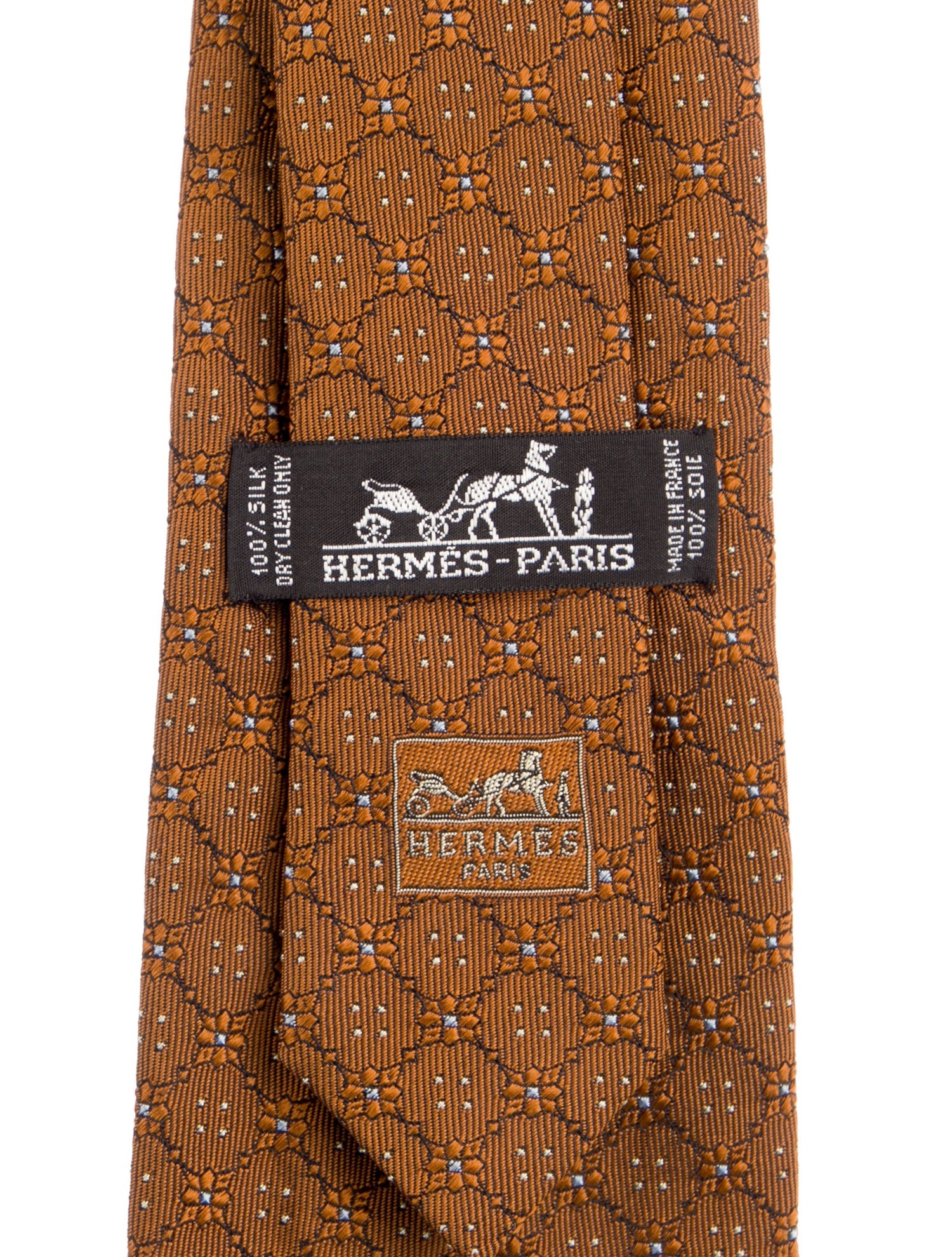 Hermès Pattern Print Silk Tie