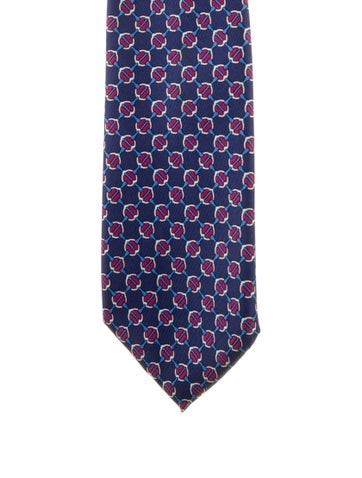 Hermès Ties Pattern Print Tie
