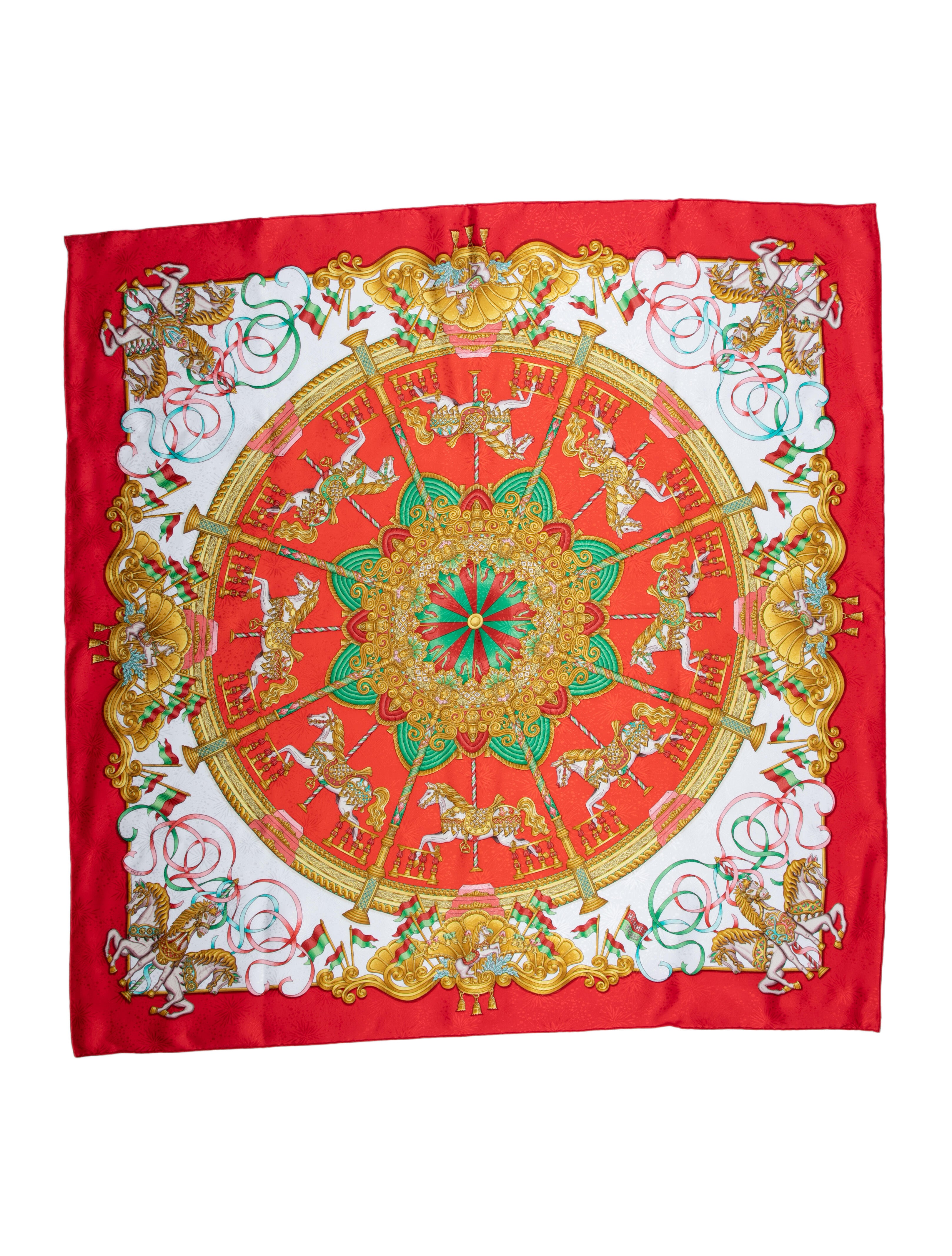 Hermès Luna Park Jacquard Silk Scarf