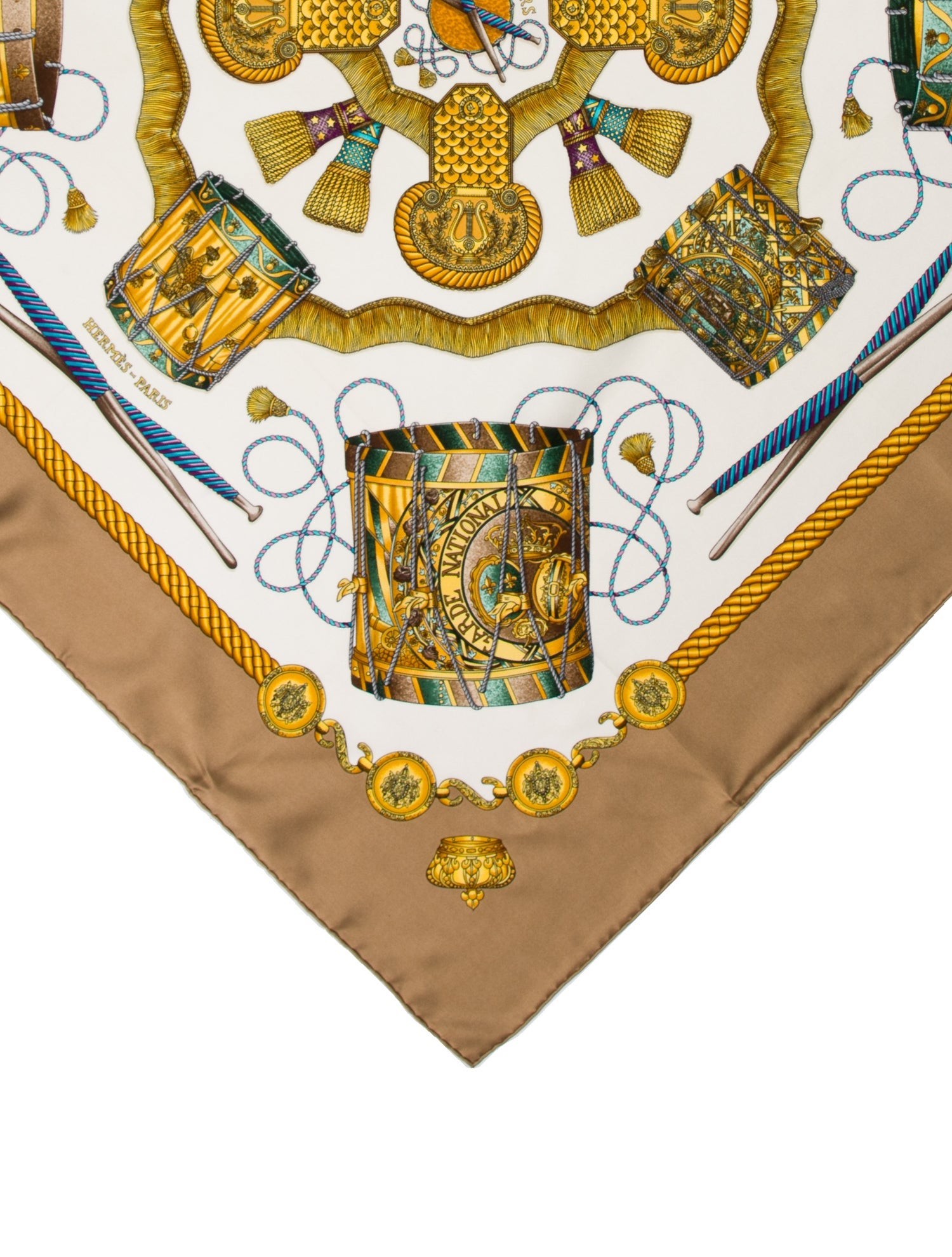 Hermès Les Tambours Silk Scarf