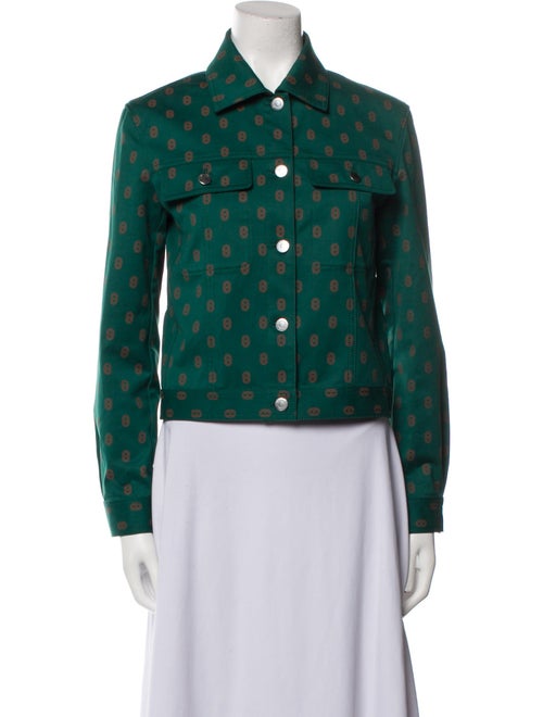 Hermès Printed Long Sleeve Button-Up Top