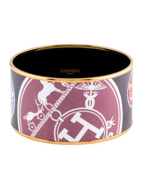 Hermès Confettis Ex Libris Extra Wide Enamel Bangle