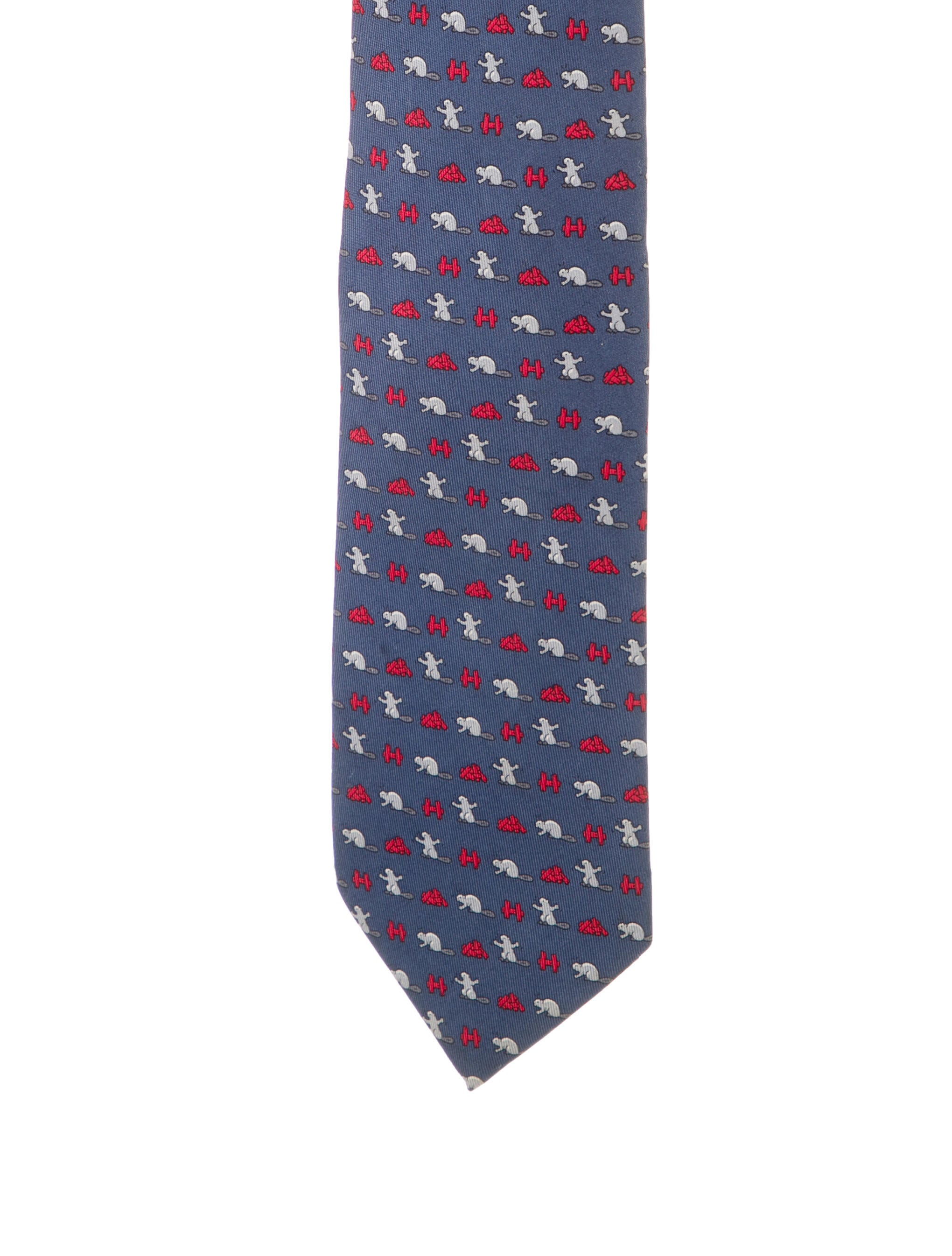 Hermès pattern silk tie