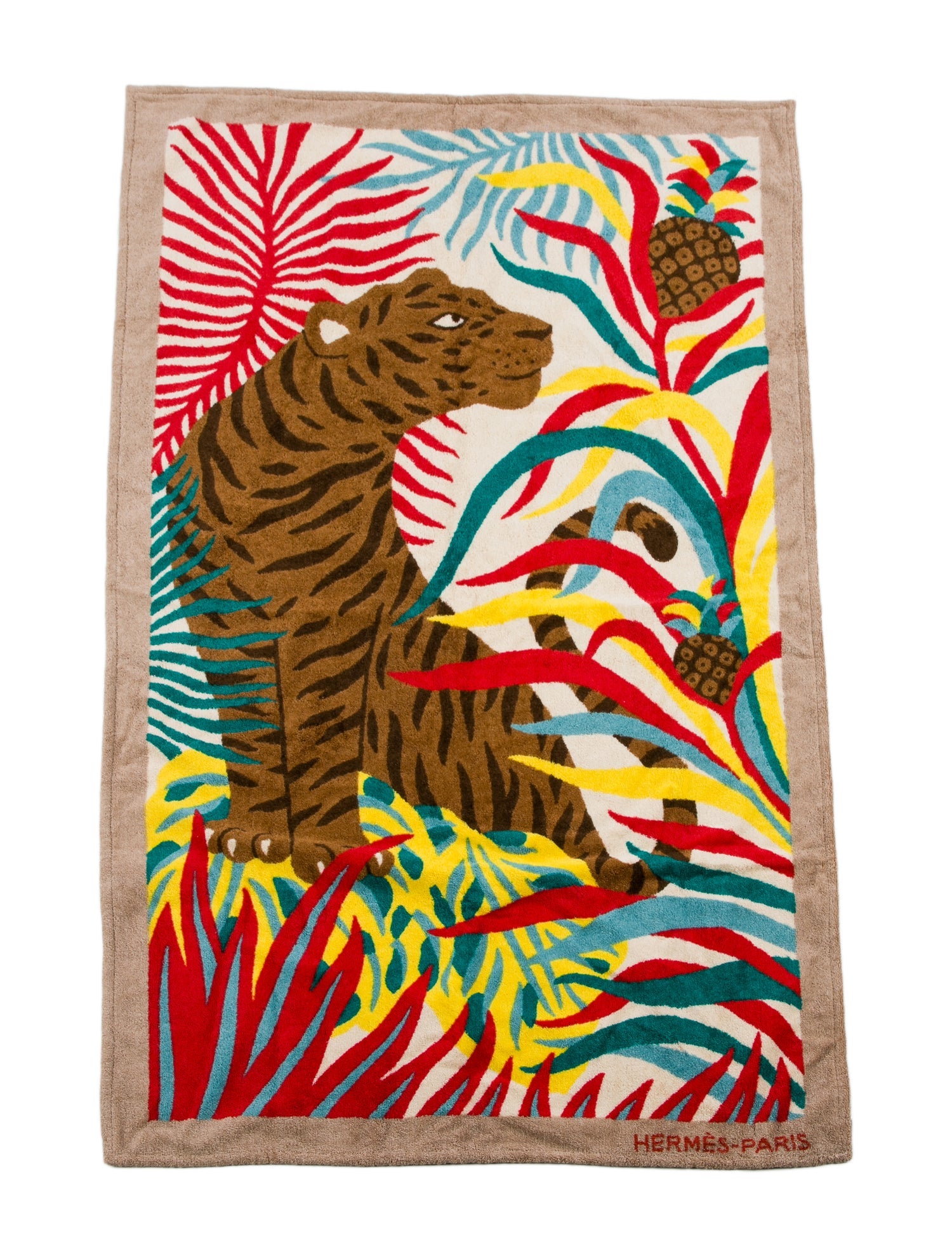 Hermès Tigre a l'Ananas Beach Towel