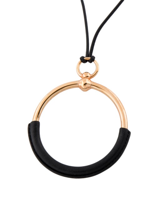 Hermès Leather Loop Pendant Necklace