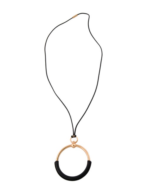 Hermès Leather Loop Pendant Necklace