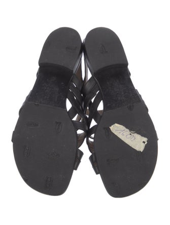 Hermès Marine Leather Slingback Sandals