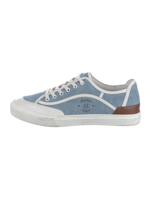 Hermès Denim Colorblock Pattern Sneakers